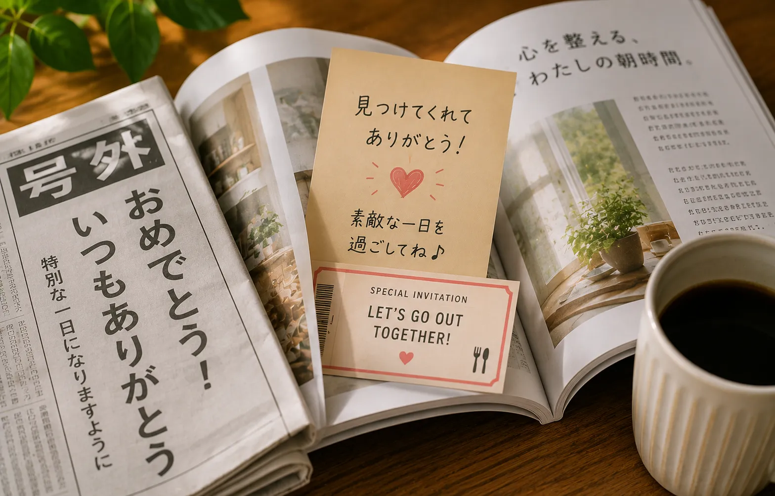 朝刊・雑誌に挟むサプライズ