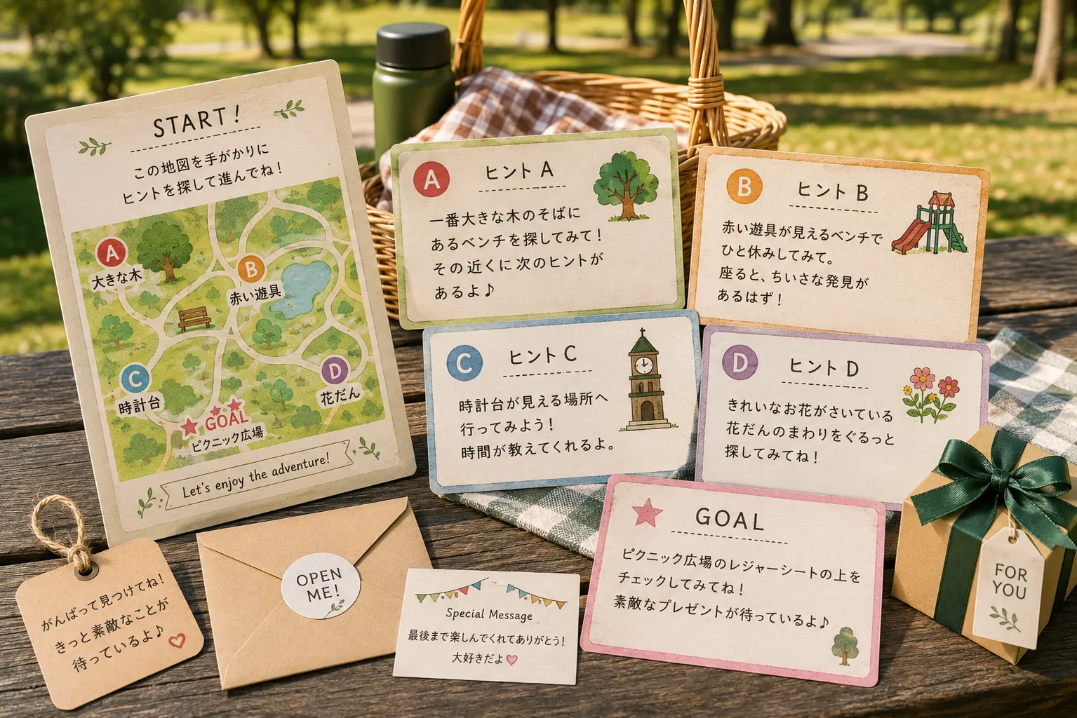 公園ベンチヒント
